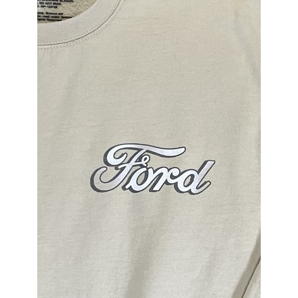 Ford Bronco Retro Graphic Sweatshirt Juniors L Tan Crewneck Licensed Long Sleeve - Picture 3 of 8